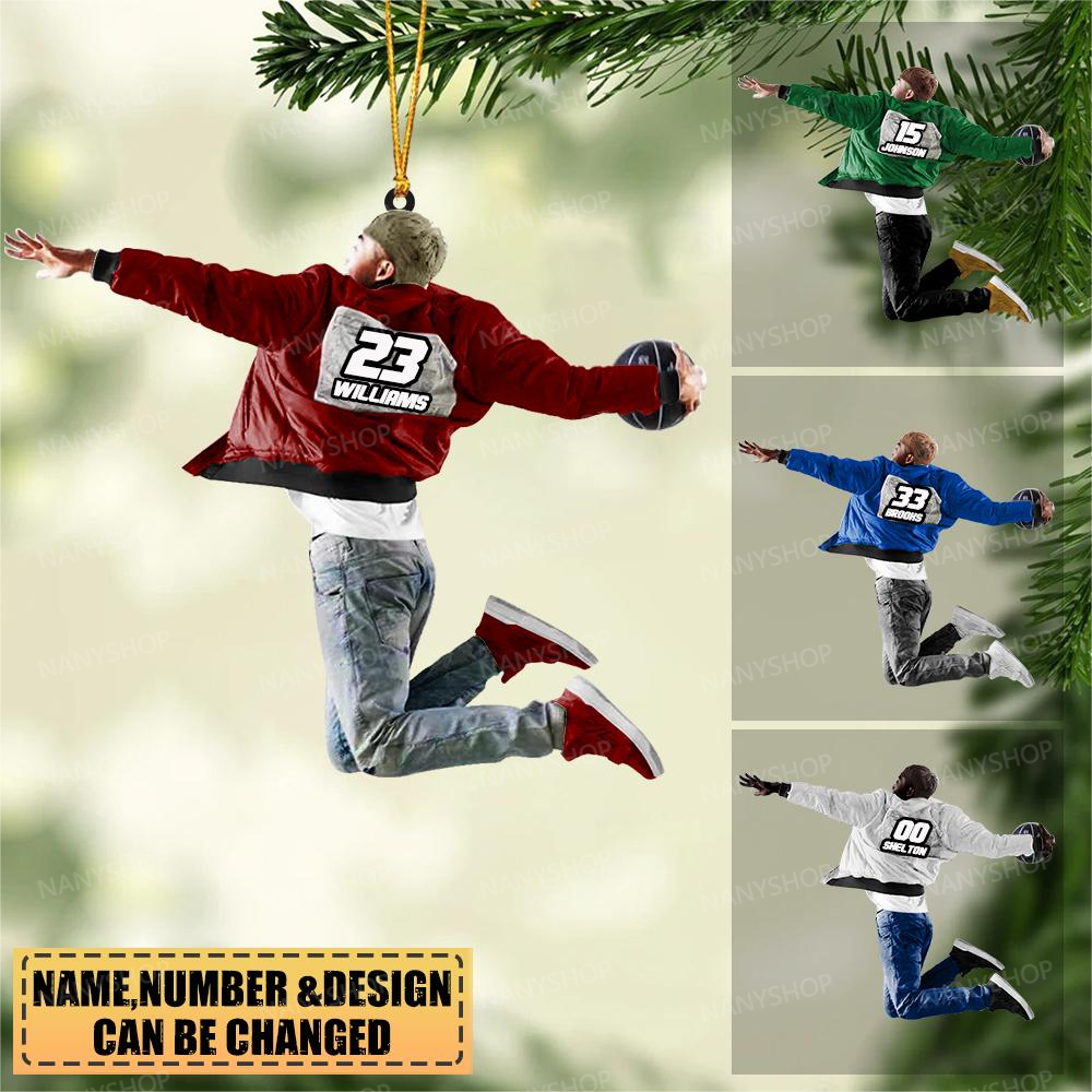 Personalized Slam Dunk Christmas-Two Sided Ornament