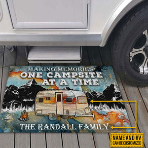 Personalized Camping Making Memories Blue Earth Custom RV Customized Doormat