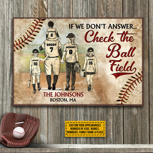 Personalized Baseball Family Check The Ball Field Custom Poster/Canvas Gift For Baseball Lover