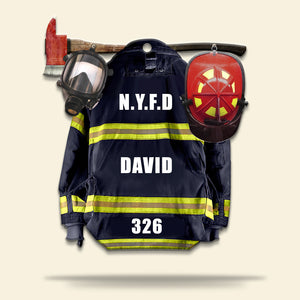 Personalized Firefighter Uniform Keychain - Custom Name & Number/Unit