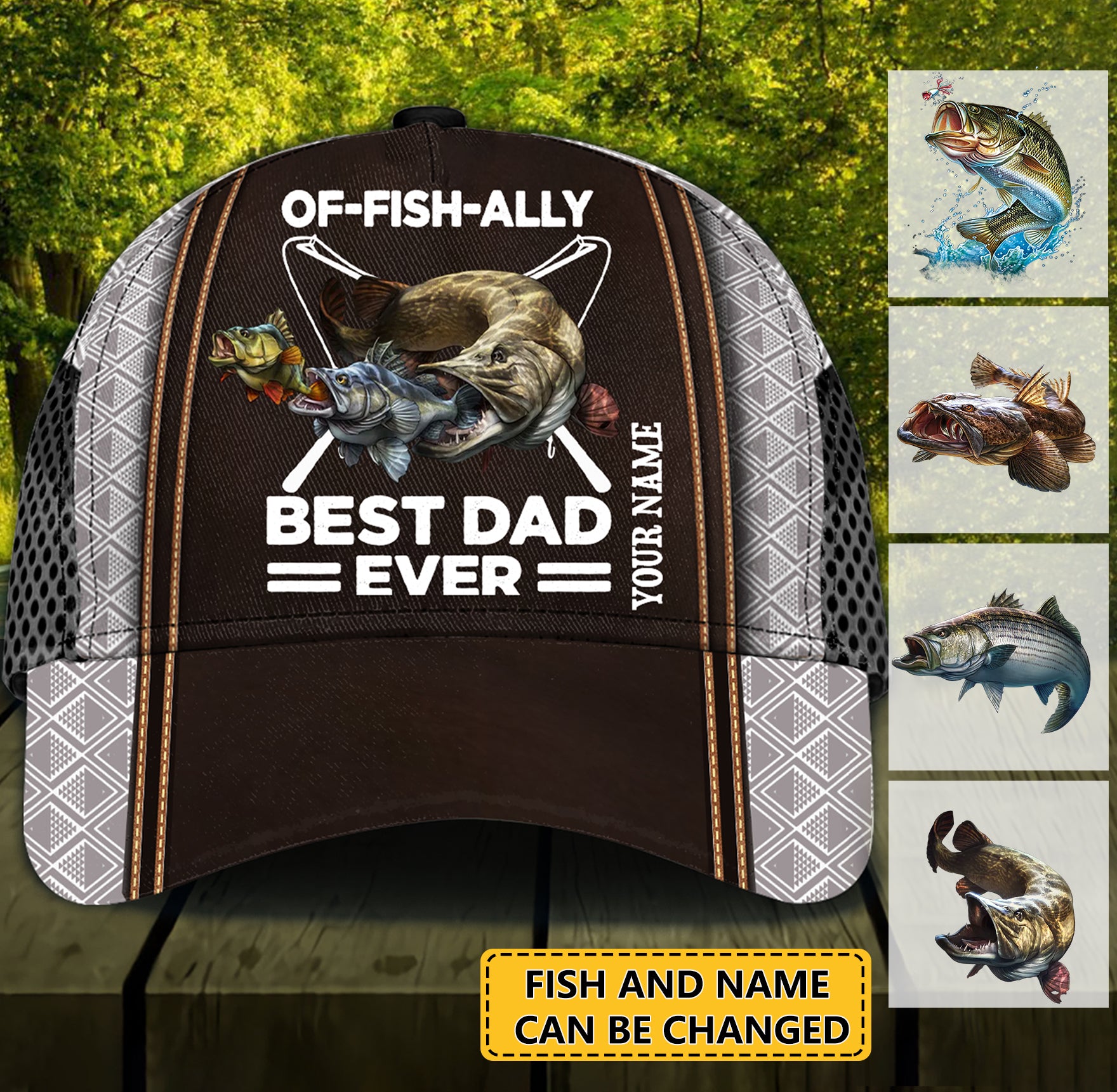 Personalized Fishing Classic Cap-Of Fish Ally Best Dad Ever