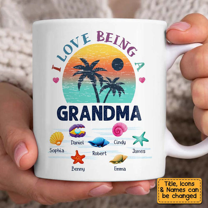 Gift For Grandma Beach Summer Vacation I Love Being A Grandma Mug