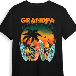 Personalized Gift For Grandma/Grandpa Surfboards Summer Vacation T-Shirt