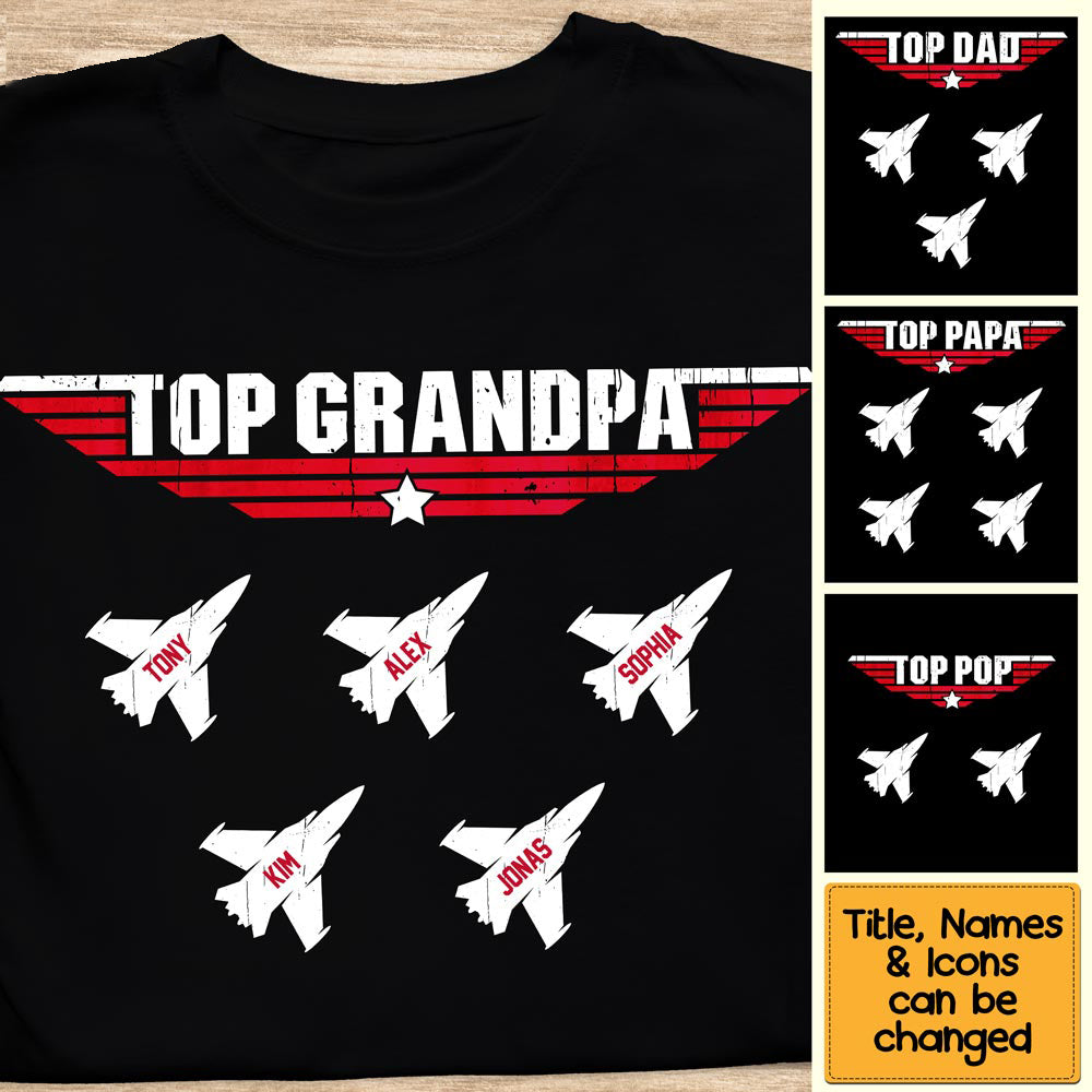 Personalized Gift Top Grandpa/Dad T-Shirt