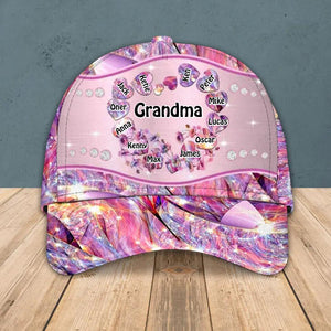Personalized Grandma Kid Colorful Sparkling 3D Cap