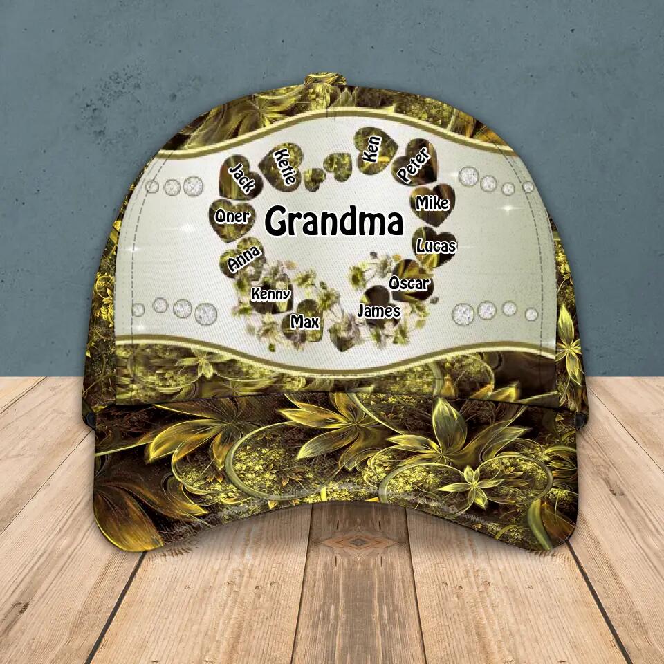 Personalized Grandma Kid Colorful Sparkling 3D Cap