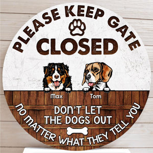 Please Keep Gate - Personalized Wooden Sign - Gift For Dog Lovers