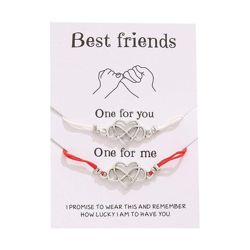 Heart 8 Best Friends Card Bracelets