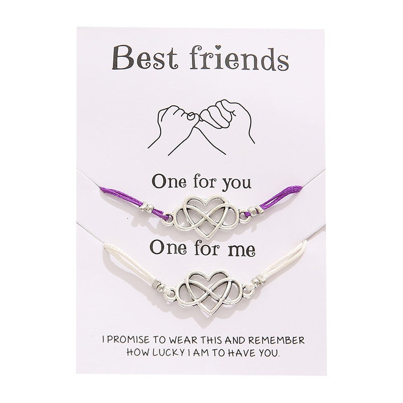 Heart 8 Best Friends Card Bracelets