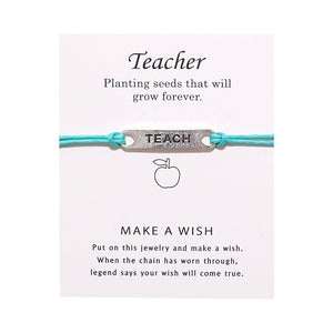 Teacher Gift Card Bracelets