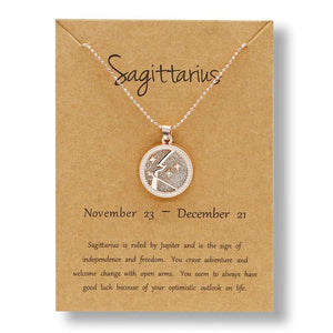 Sagittarius-12 Constellation Zodiac Sign Necklace