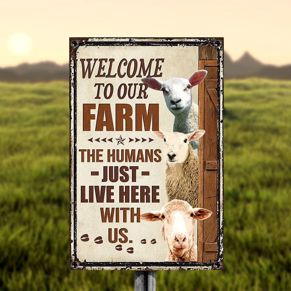 SHEEP LOVERS WELCOME TO OUR FARM METAL SIGN