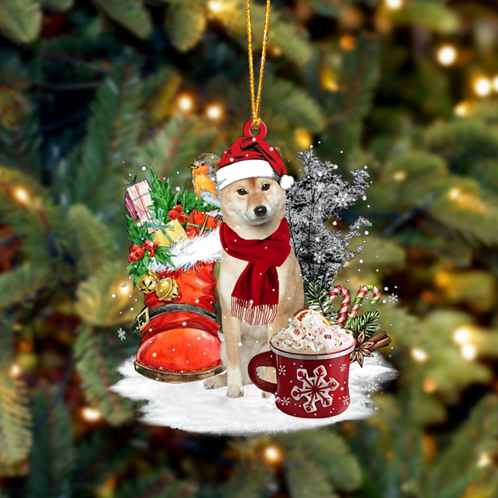 Shiba Inu 1-Winter Cup-Two Sided Ornament