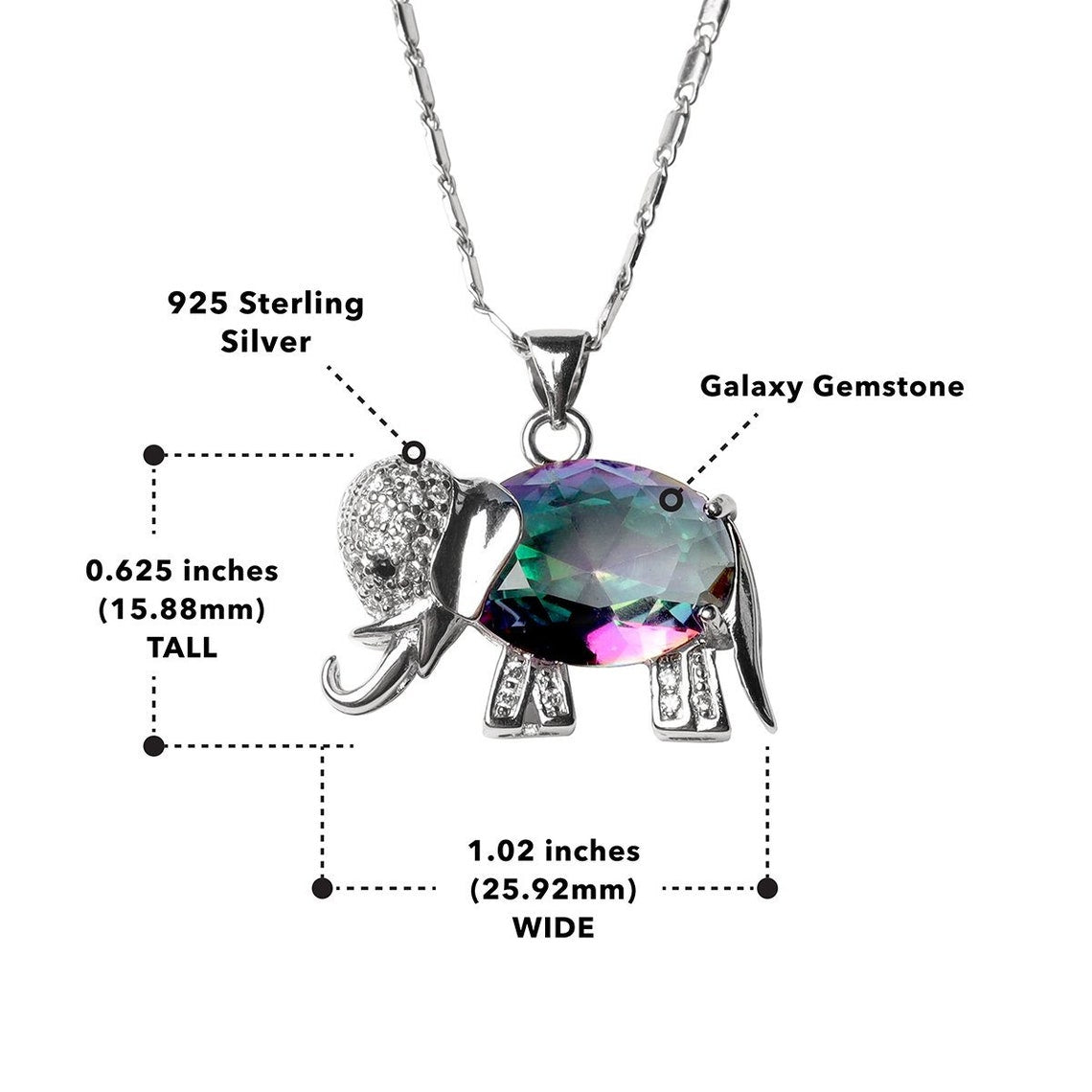 Elephant Silver Galaxy  Necklace