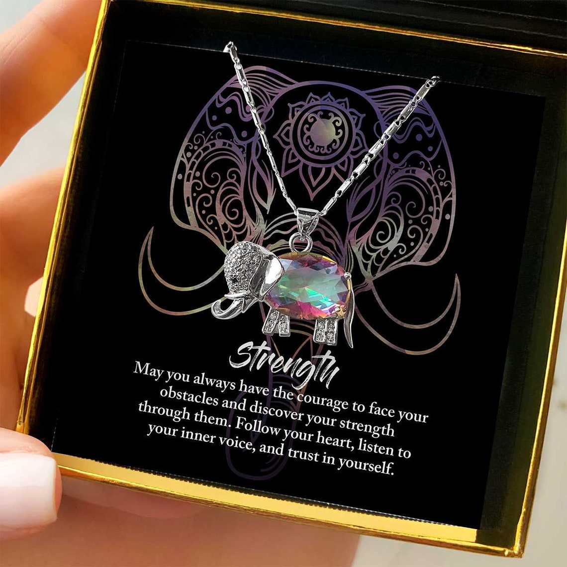 Elephant Silver Galaxy  Necklace