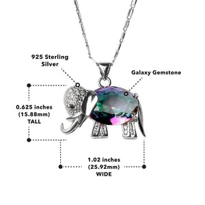 Elephant Silver Galaxy  Necklace