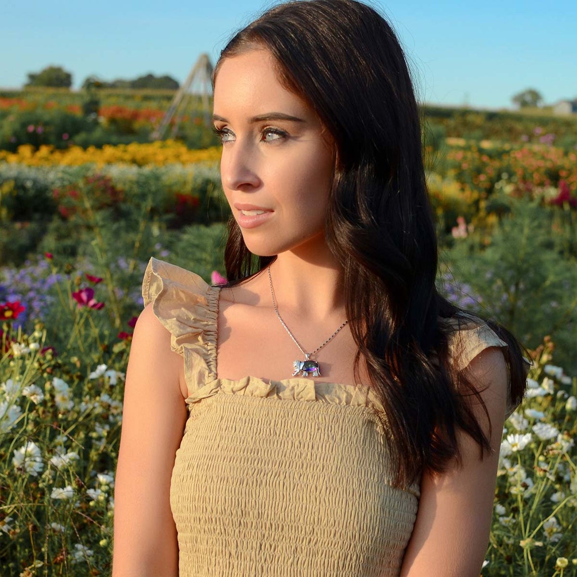 Elephant Silver Galaxy  Necklace