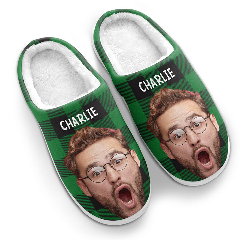 Personalized Photo Happiness Plush Slippers