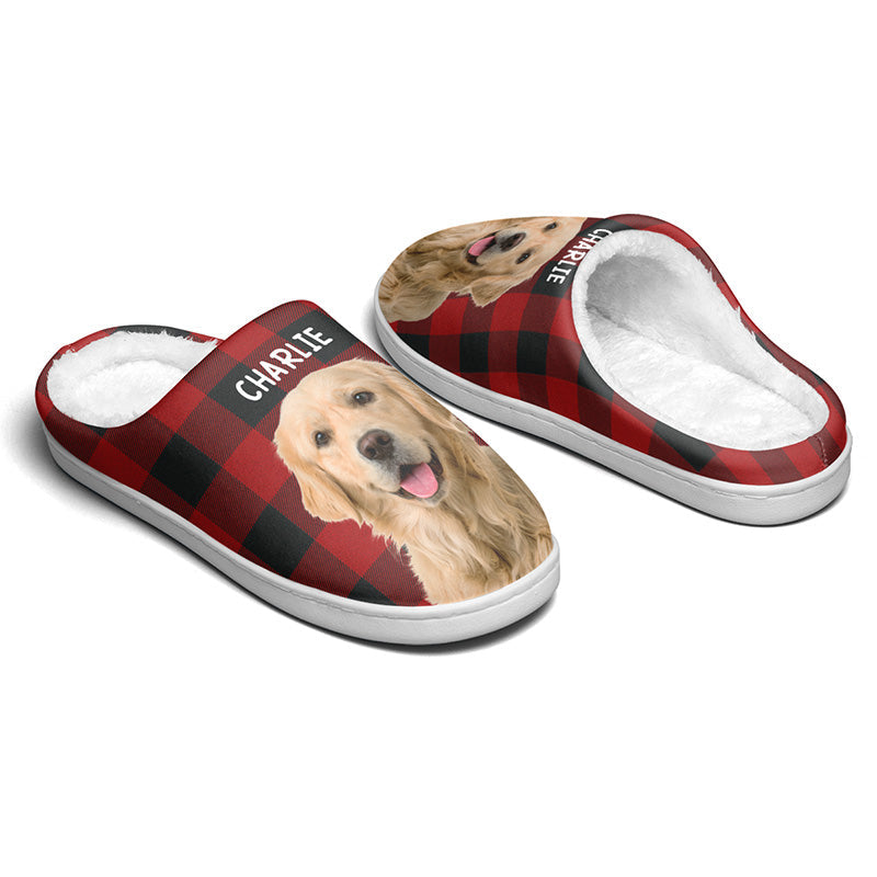 Personalized Photo Happiness Plush Slippers