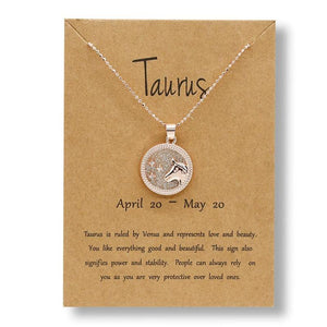 Taurus-12 Constellation Zodiac Sign Necklace