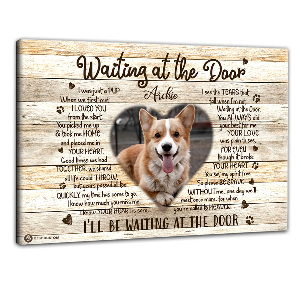 Waiting At The Door Custom Photo Poster Canvas Memorial Dog