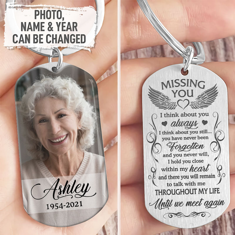 Personalized Custom Photo Keychain-Until We Meet Again/Memorial Gifts