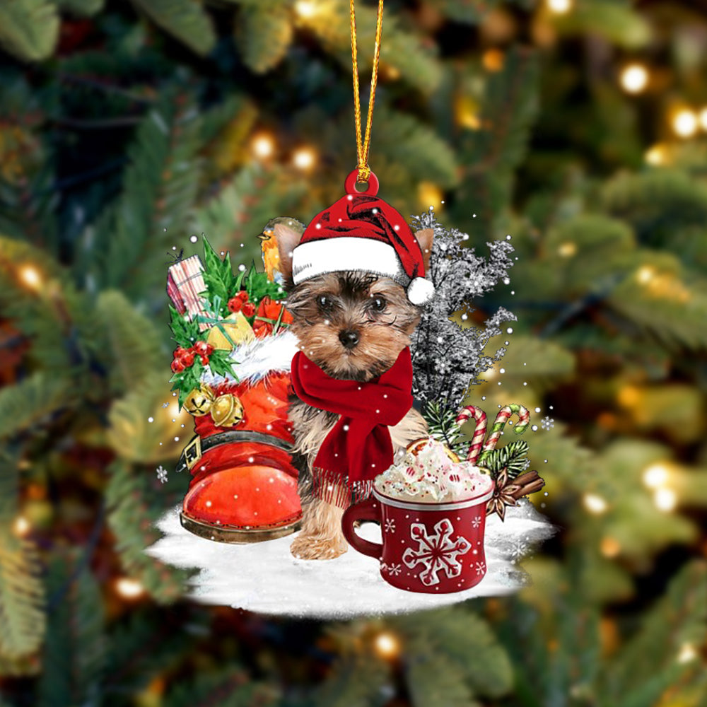 YorkShire Terrier-Winter Cup-Two Sided Ornament