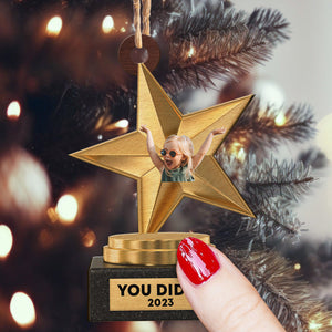 Personalized You Did It Acrylic Christmas Ornament