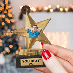 Personalized You Did It Acrylic Christmas Ornament