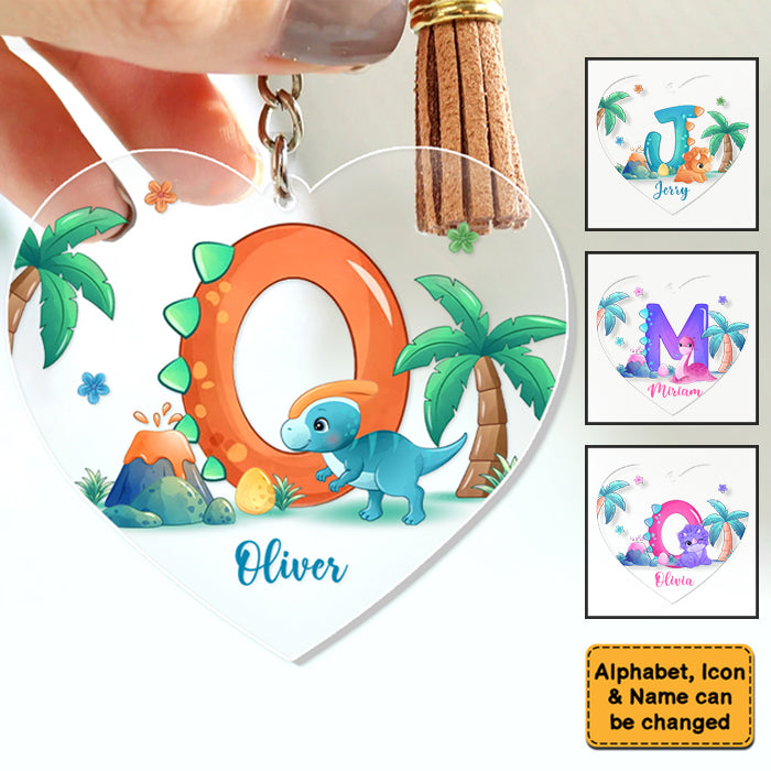 Personalized Gift For Granddaughter/Son Kid With Letter Acylic Keychain