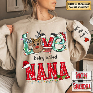 Personalized Christmas Reindeer Love Being Called Grandma Sweatshirt