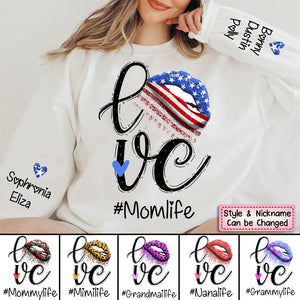 Personalized Love Grandma/Mom Life Lips Sweatshirt