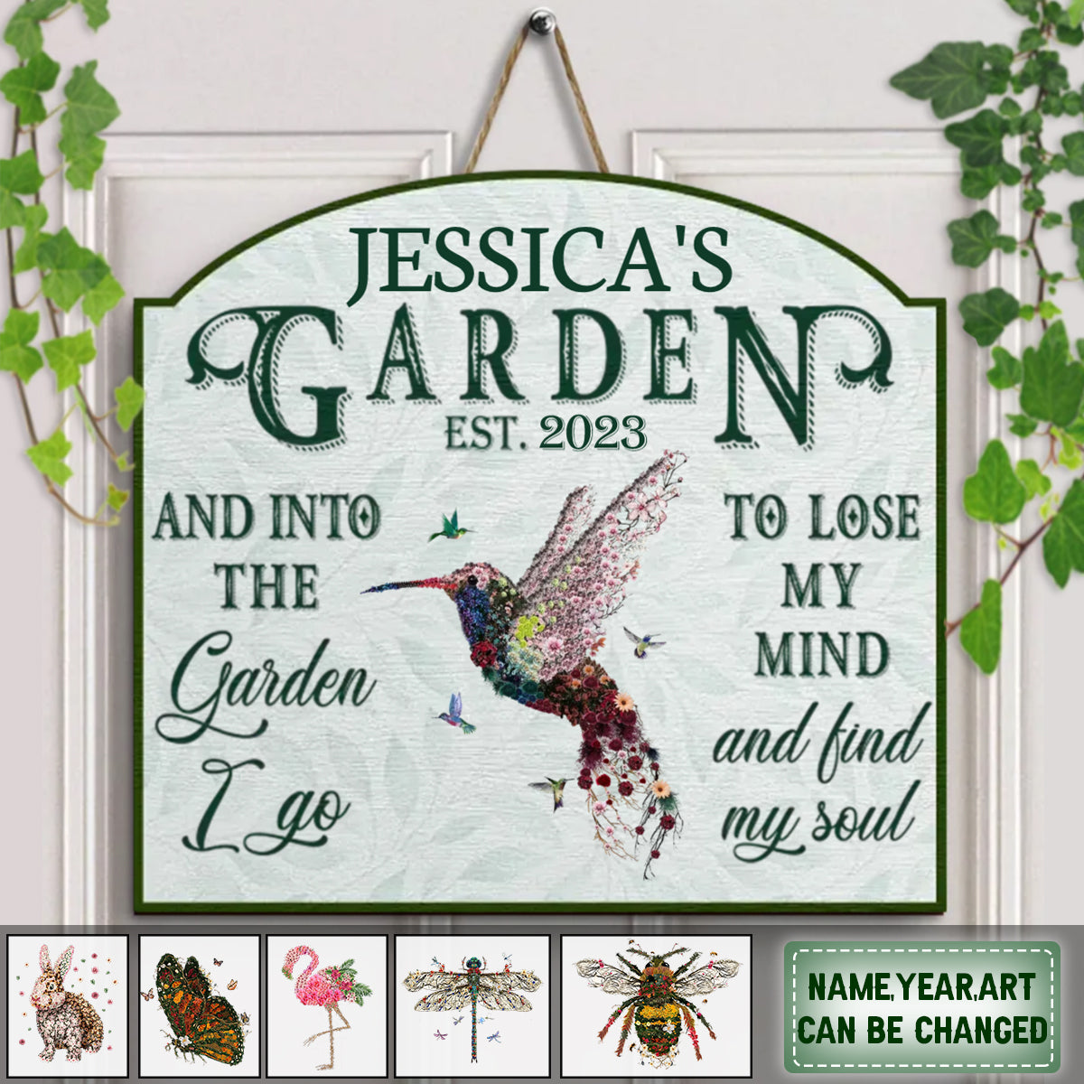 Personalized Door Sign - Gift For Gardening Lover, Gardener - Into The Garden