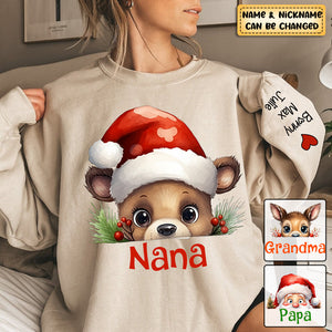 Personalized Grandma Grandpa Santa Christmas Unisex Sweatshirt