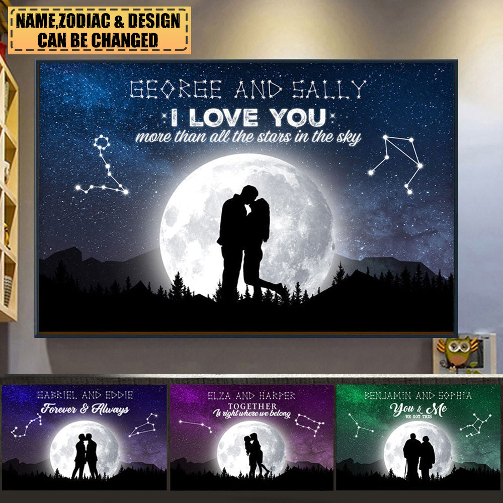 Couple Zodiac Personalized Canvas Gift For Couple