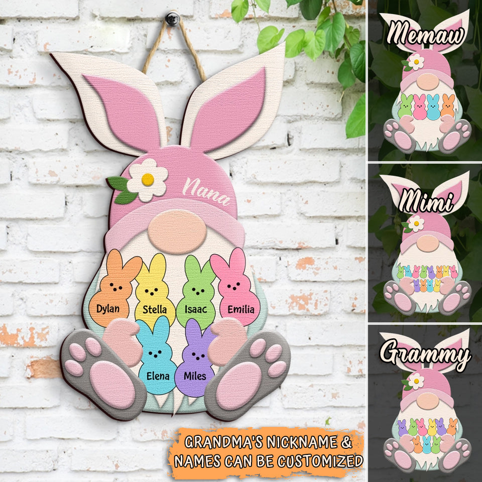Personalized Grandma's Rabbit Door Sign - Gift For Grandma