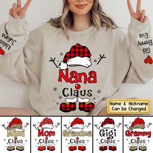 Personalized Christmas Grandma Claus Snowflake Sweatshirt