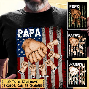 Personalized Father's Day T-Shirt Grandpa/Dad And Kid Fist Bump