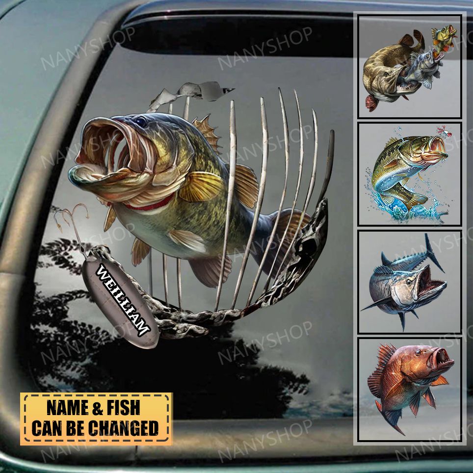 Personalized Fishing Metal Pattern  Decal