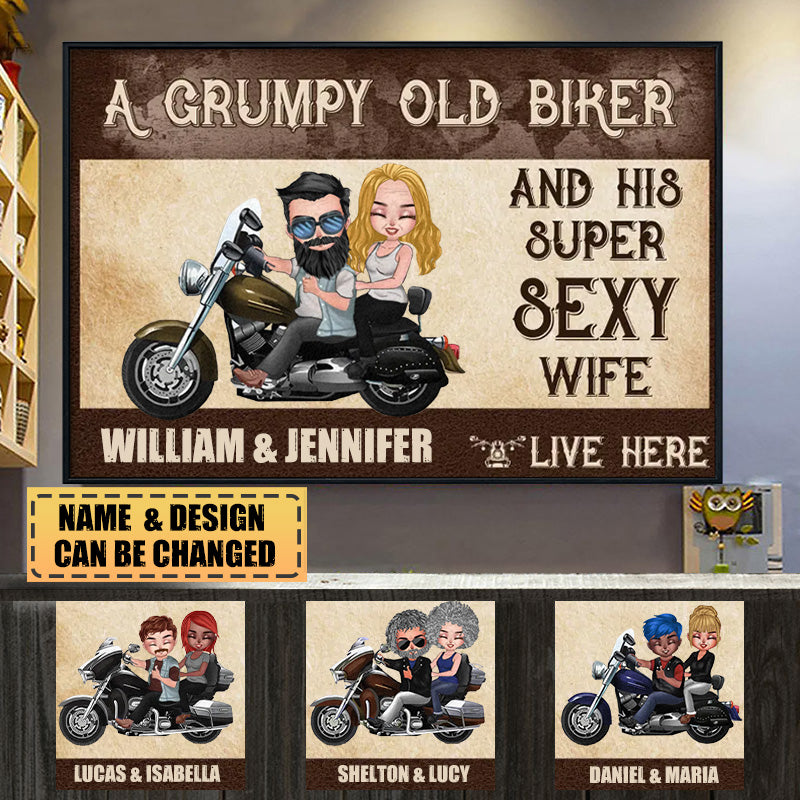 Custom Personalized Couple Riding Custom Poster/Canvas-Gift Idea For Couple/ Biker