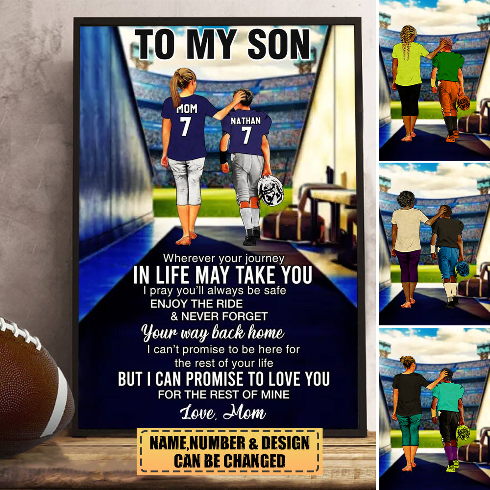 Personalized Football Poster/Canvas-Gifts For Son-I Can Promise To Love You for The Rest Of Mine,Football Lover Gifts