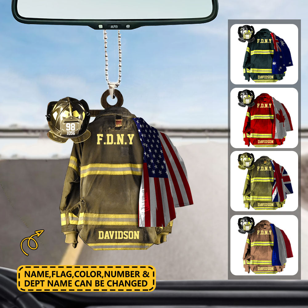 PERSONALIZED FIRE DEPARTMENT HANGING ORNAMENT
