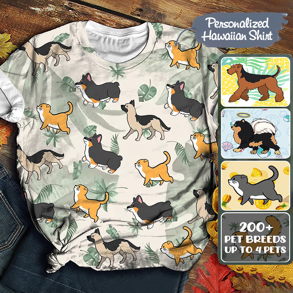 Dog & Cat Hawaii T-shirt - Personalized Hawaii T-shirt