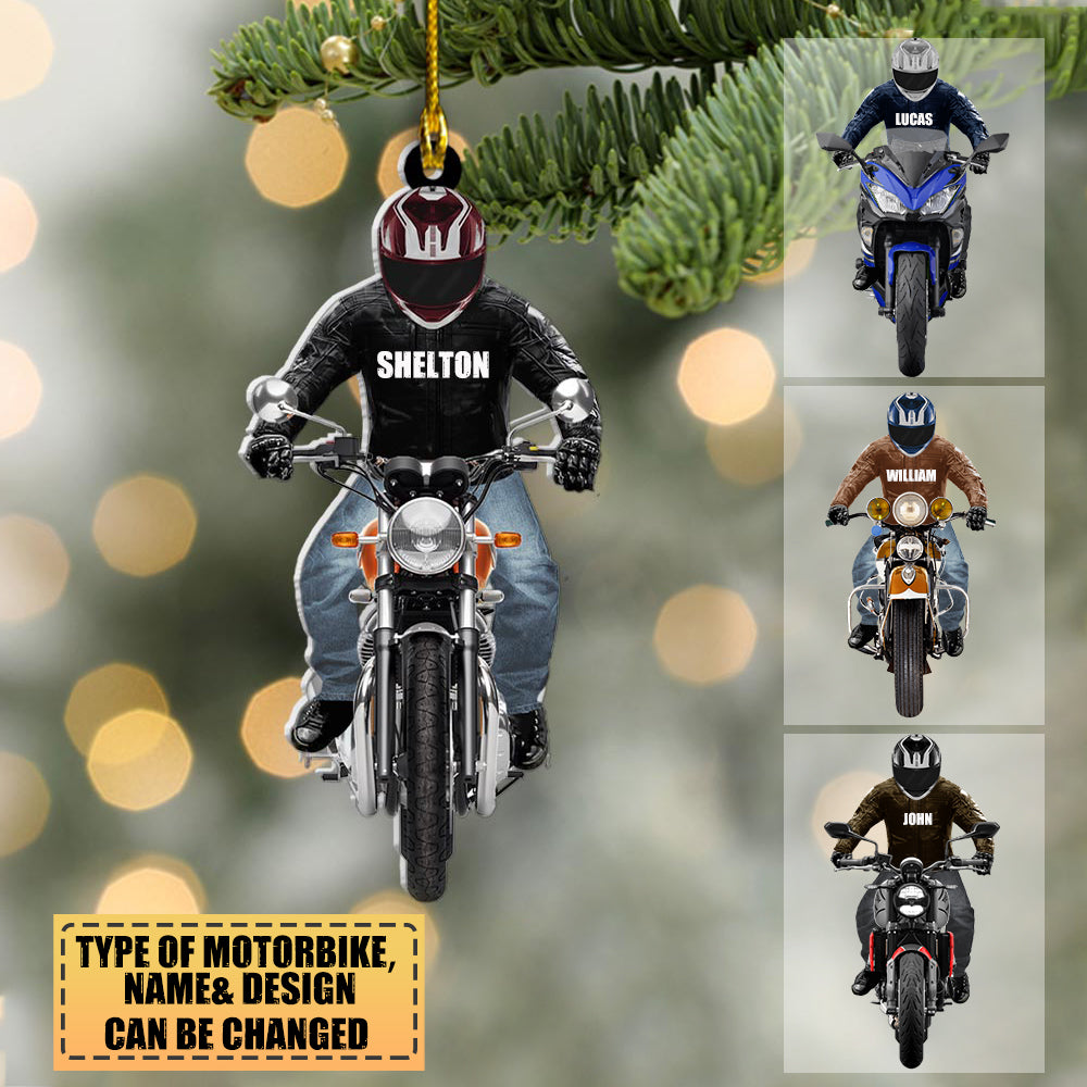 Personalized Biker Motorcycle Christmas-Two Sided Ornament