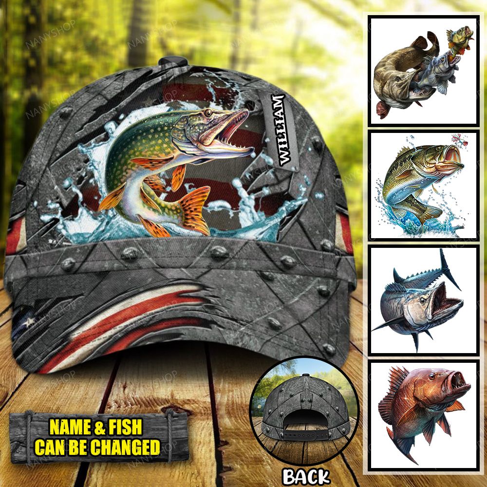 Personalized Fishing Flag Classic Cap