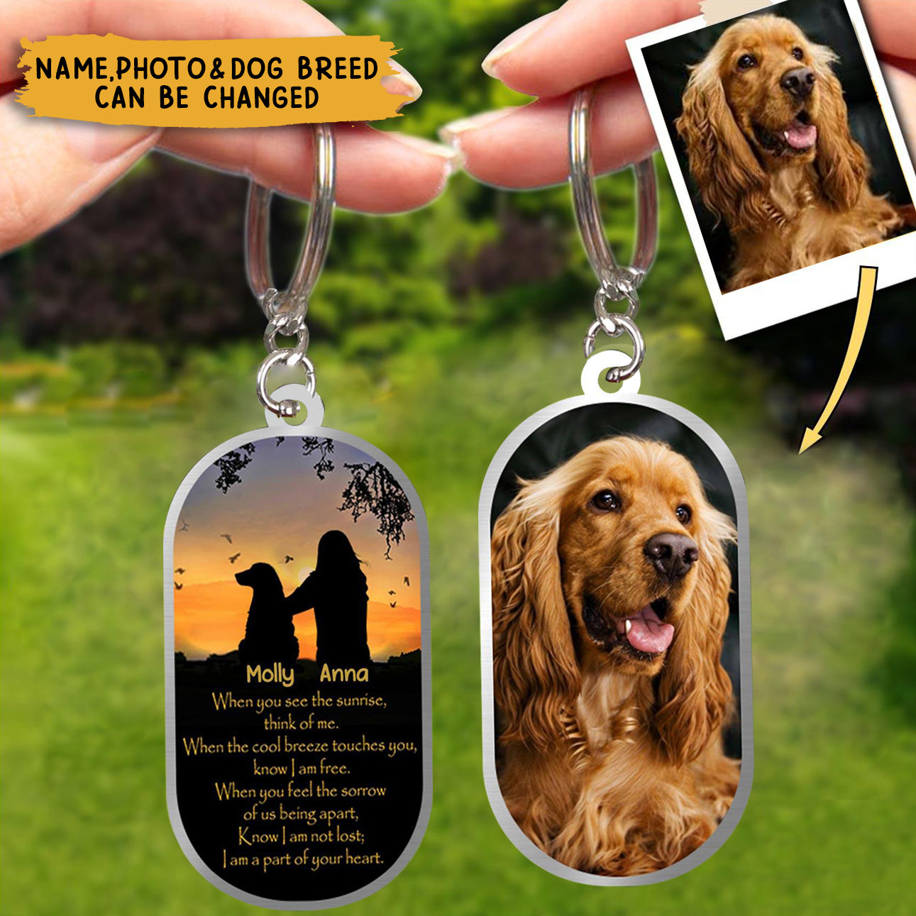 I Am A Part Of Your Heart-Personalized Gift For Dog Mom Upload Photo Stainless Steel Keychain