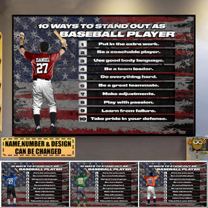 Personalized Gift for Baseball Lovers Poster-10 Ways To Standoutas Baseball Player