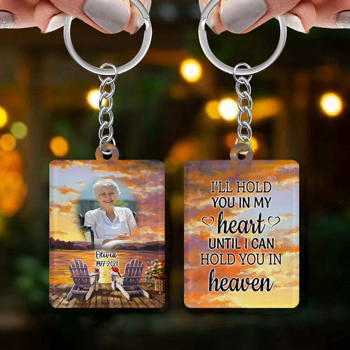 Personalized In Loving Memory Loved One Memorial Cardinal Keychain