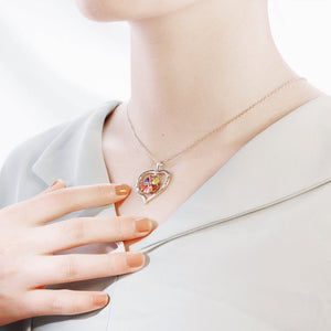 Mother's Day Gift Custom Diamond Heart Birthstone Necklace