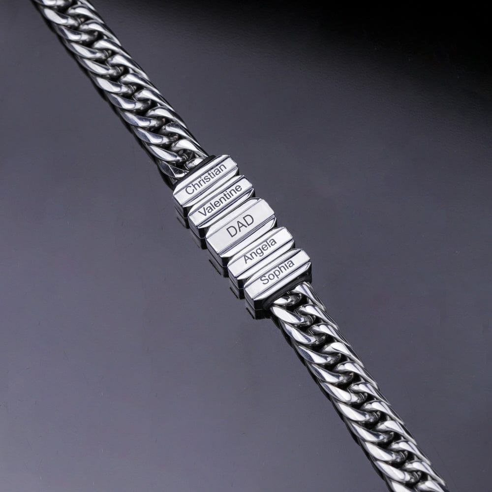 Father's Day Gift Cuba Link Men's Bracelet With Personalized Beads